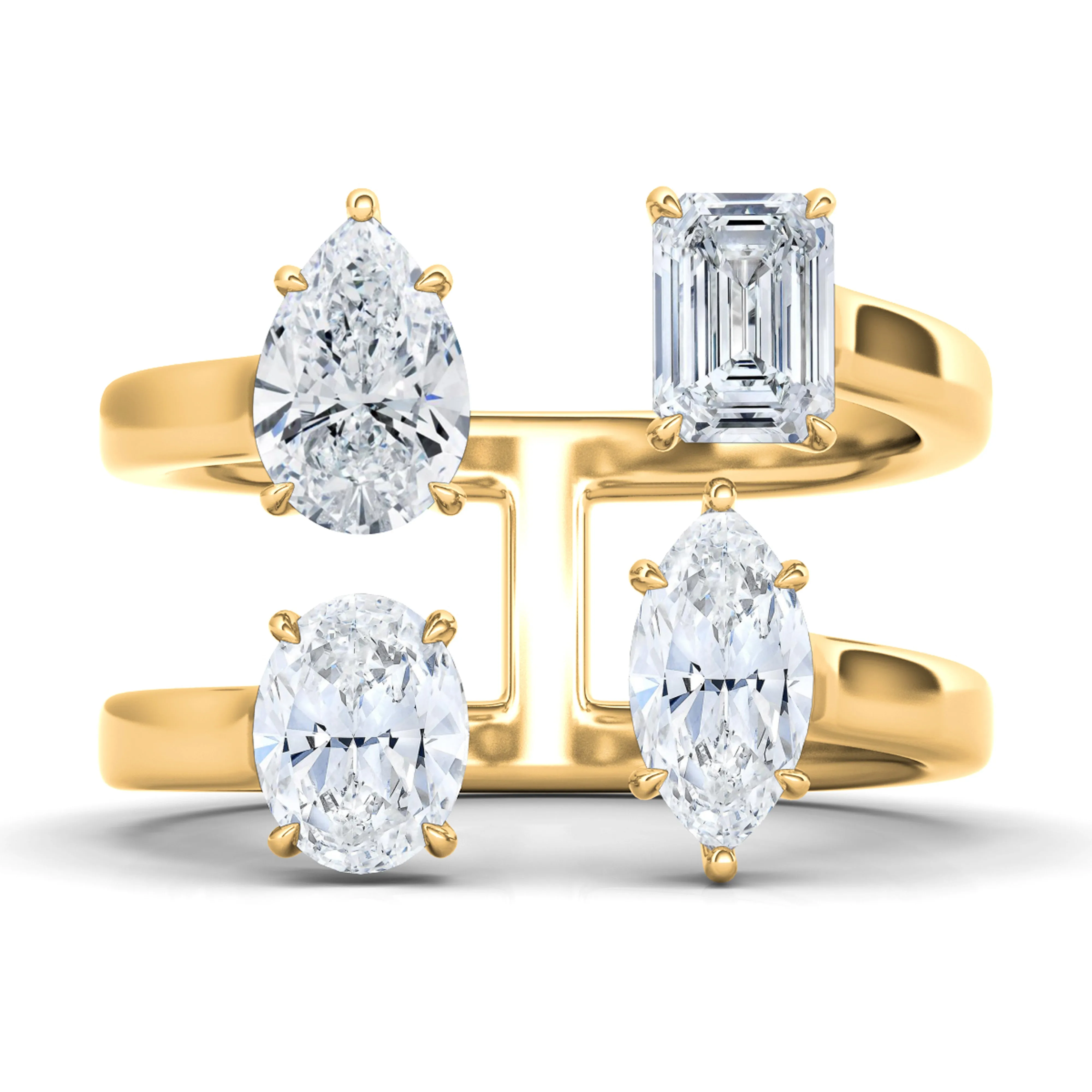 Fancy 4-Stone Diamond Ring