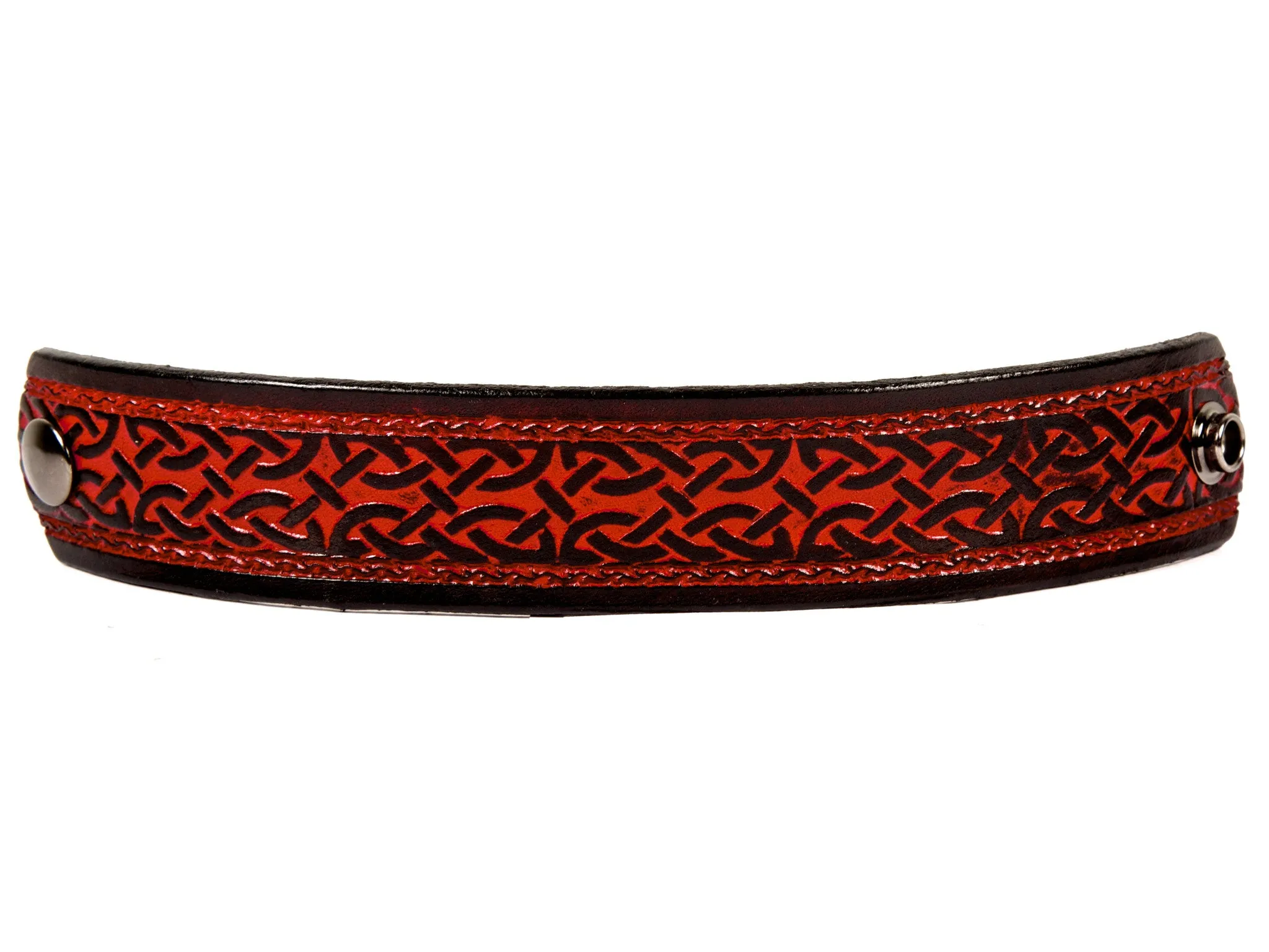 Framed Celtic Interlace Leather Wristband