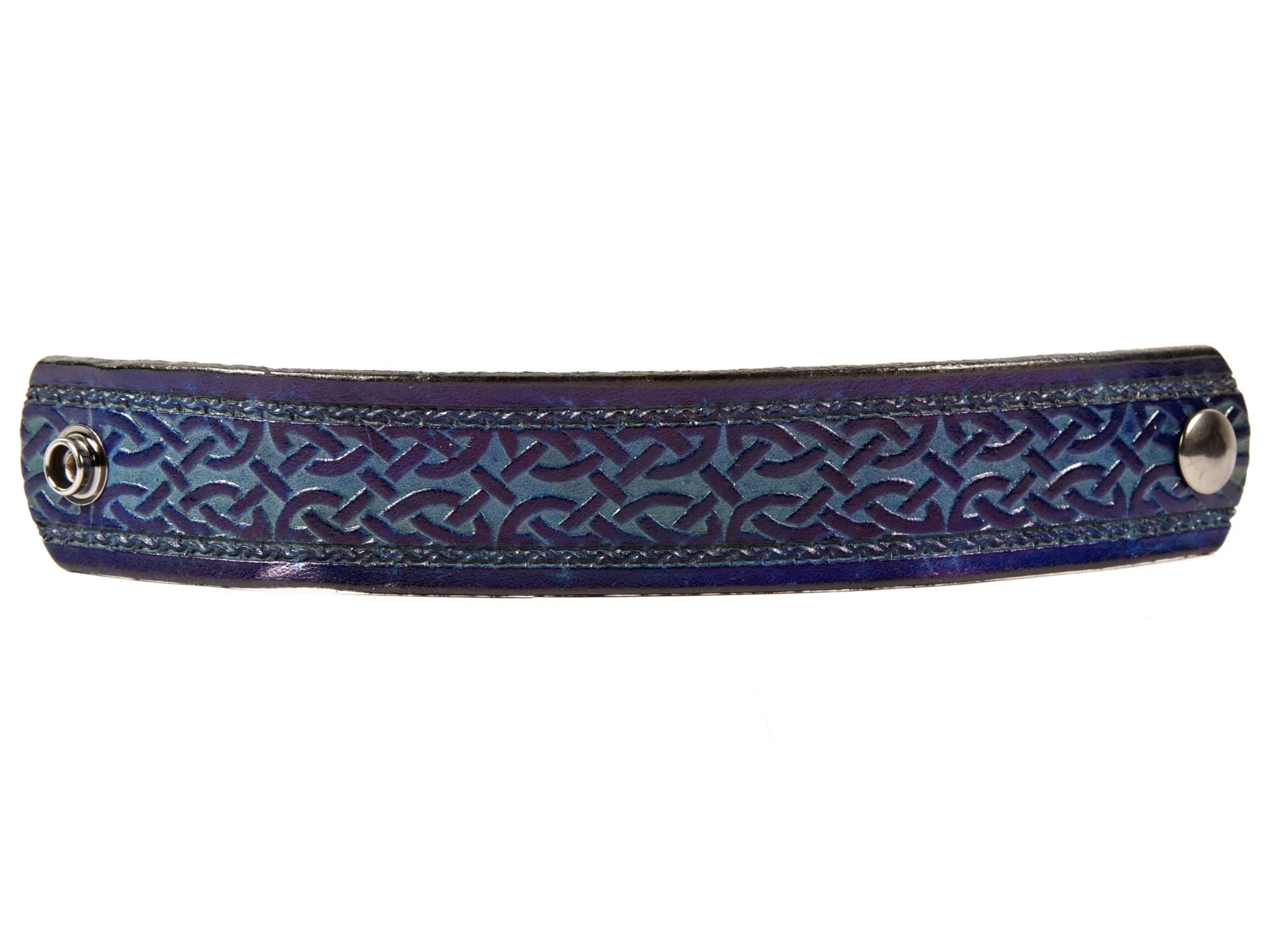 Framed Celtic Interlace Leather Wristband