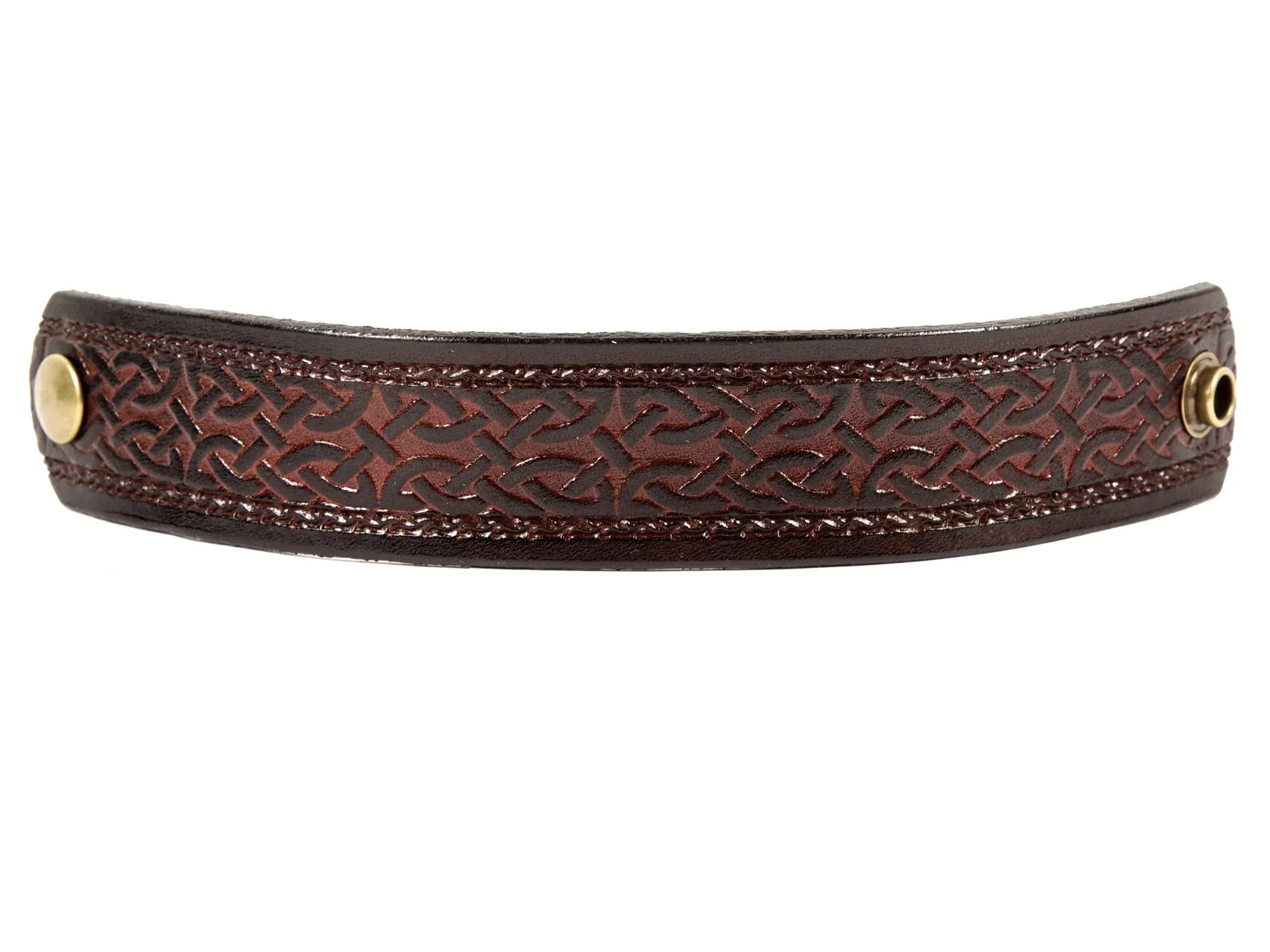 Framed Celtic Interlace Leather Wristband