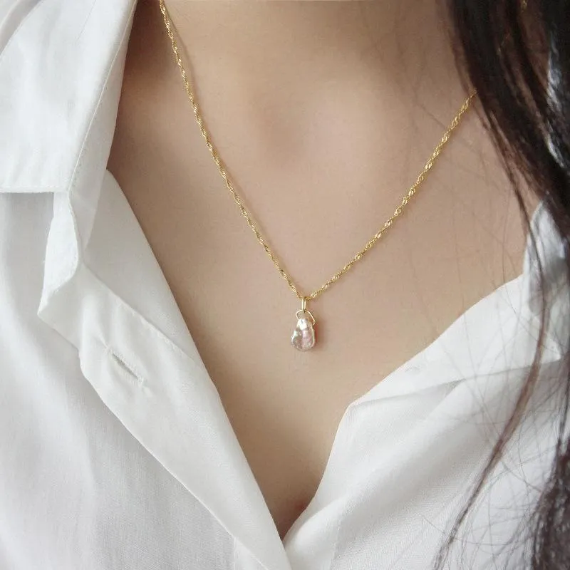 Freshwater Sparkle Pearl  Pendant Necklace