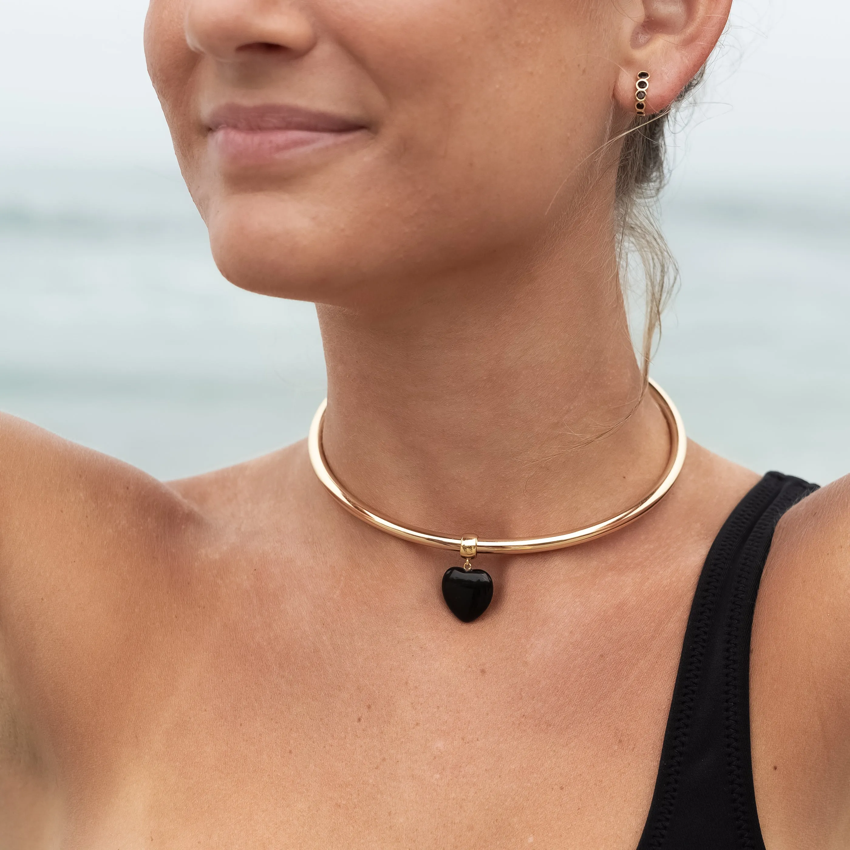Gemma Onyx Bail Charm