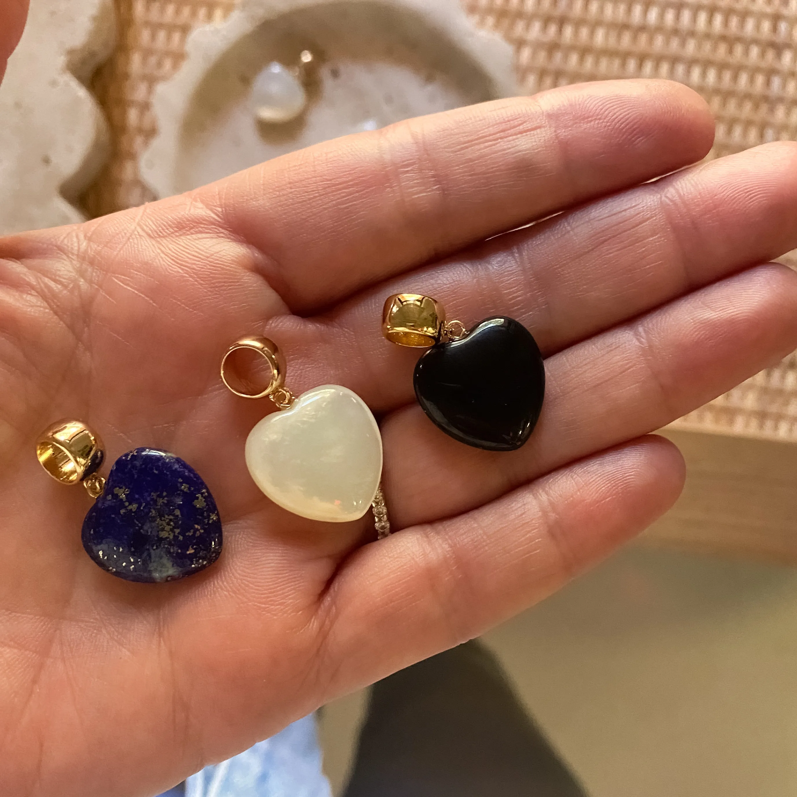 Gemma Onyx Bail Charm