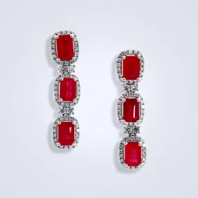 Glamour Ruby Diamond Earrings