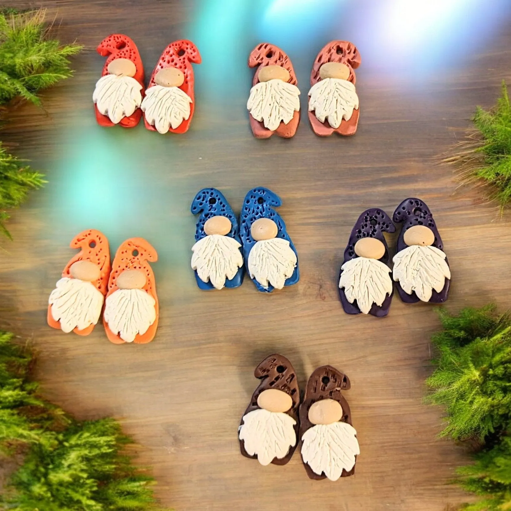 Gnome Clay hook earrings- Rose Gold