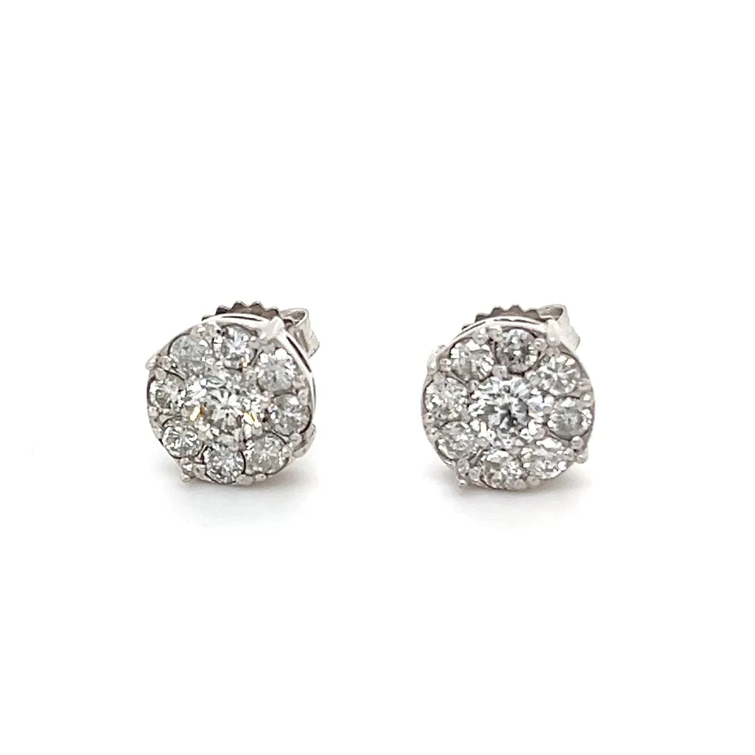 Illusion 3ct Round Diamond Studs