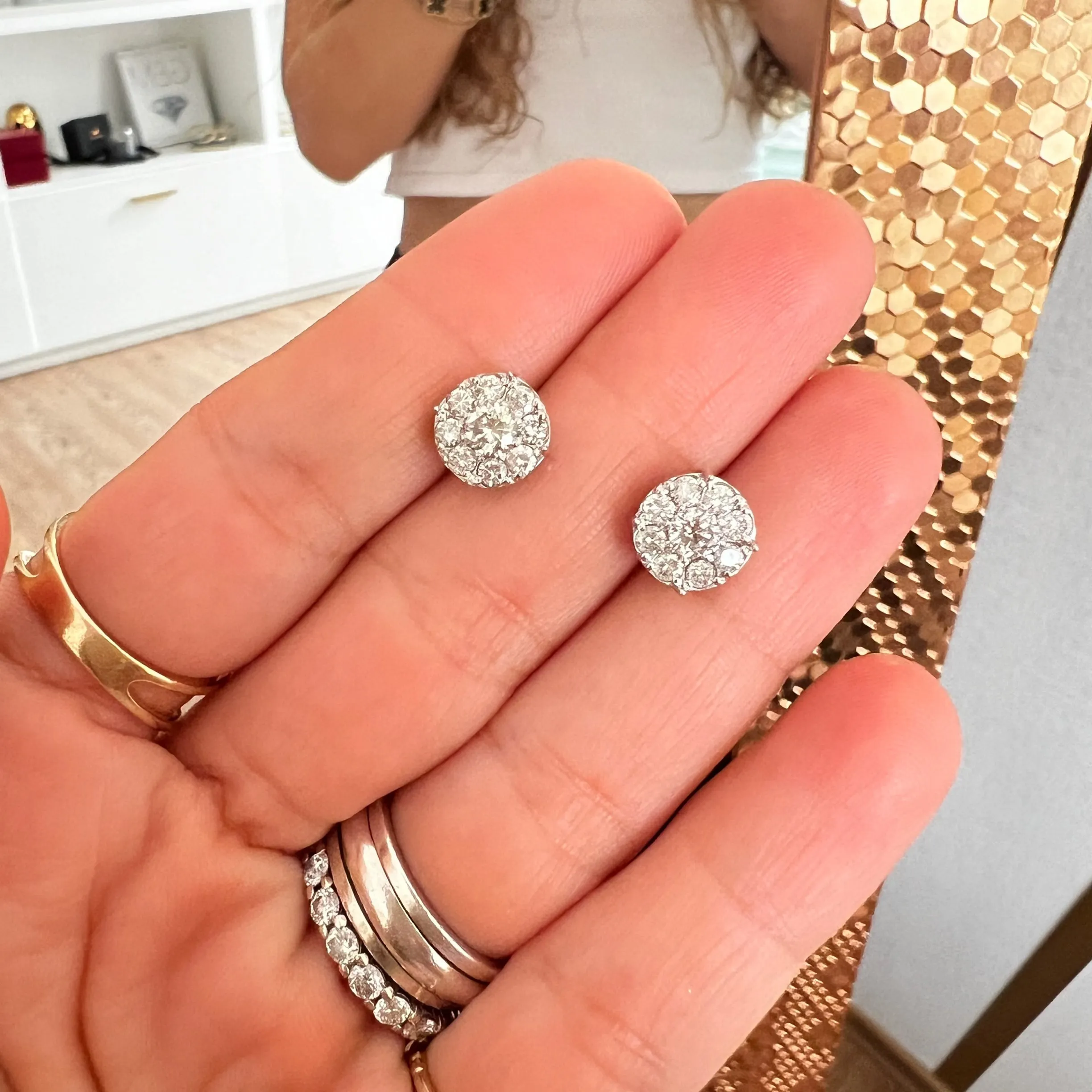 Illusion 3ct Round Diamond Studs