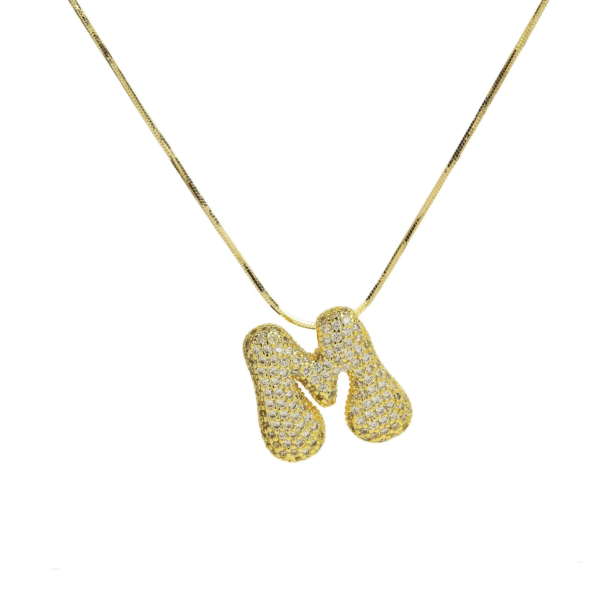 Initial Cz Waterdrop Necklace