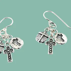 Israeli jewelry designers in silver cross earrings