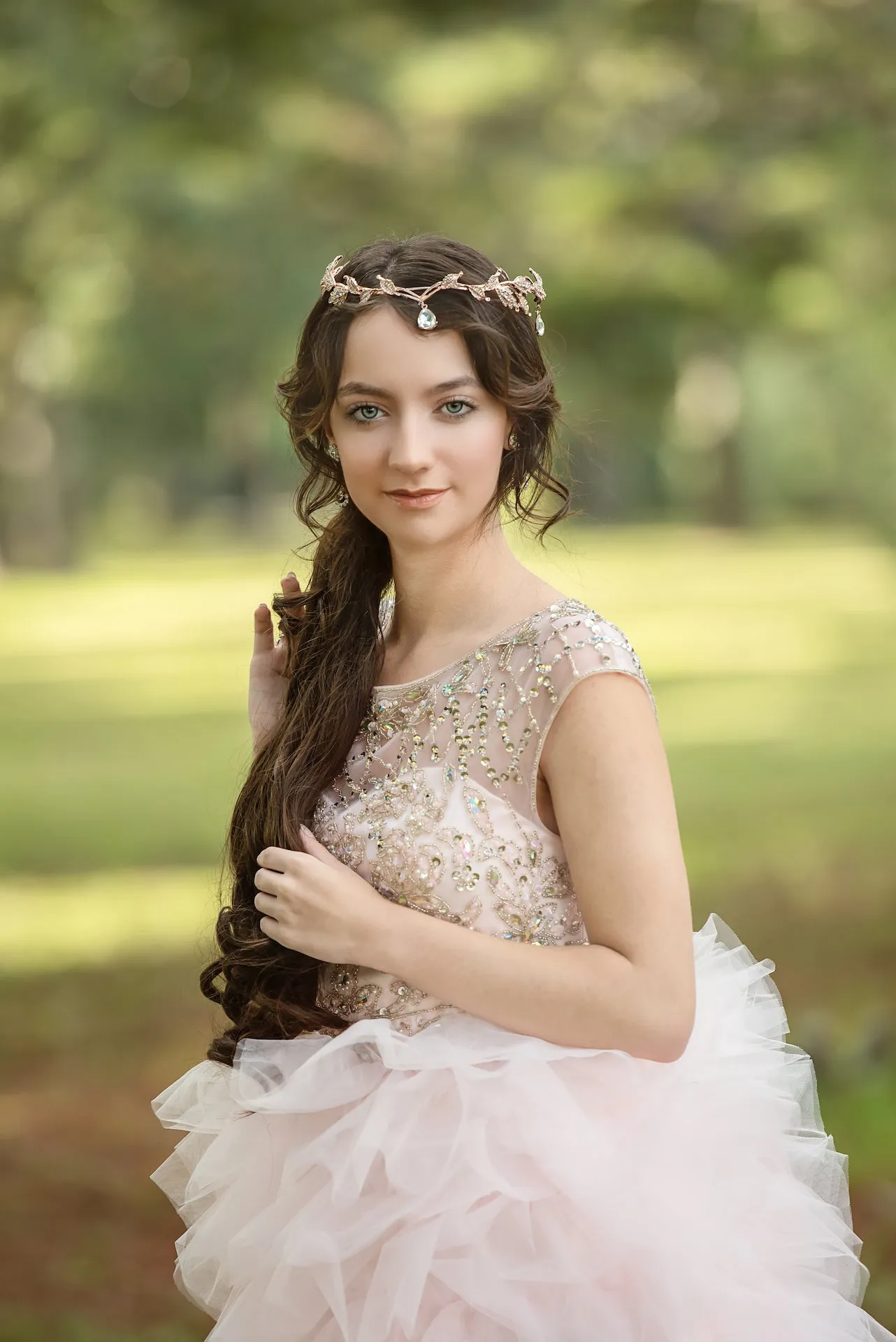 Just Pixie Waterdrop Tiara in Rose