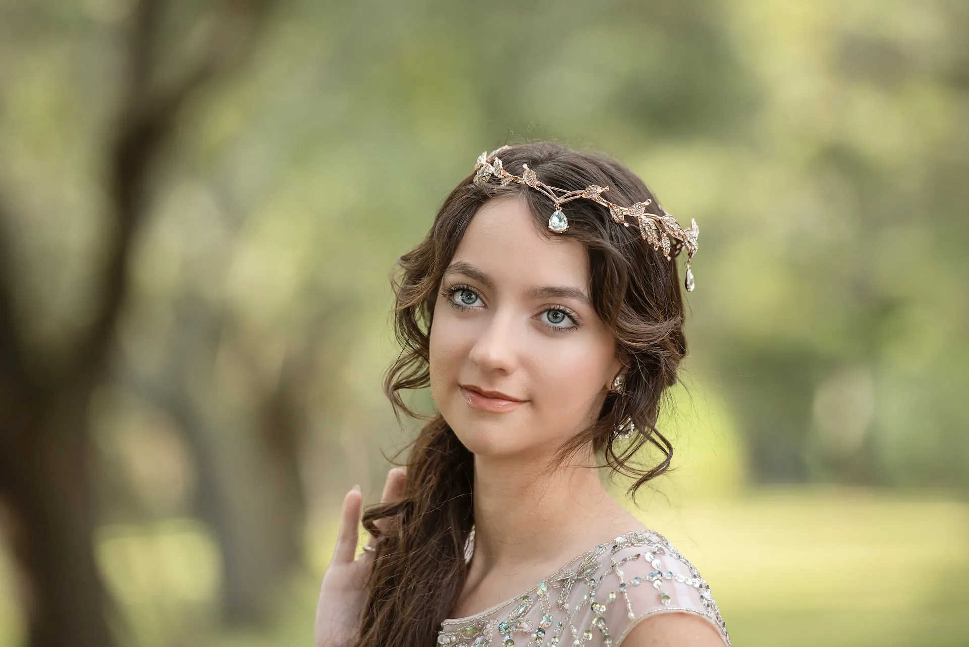 Just Pixie Waterdrop Tiara in Rose