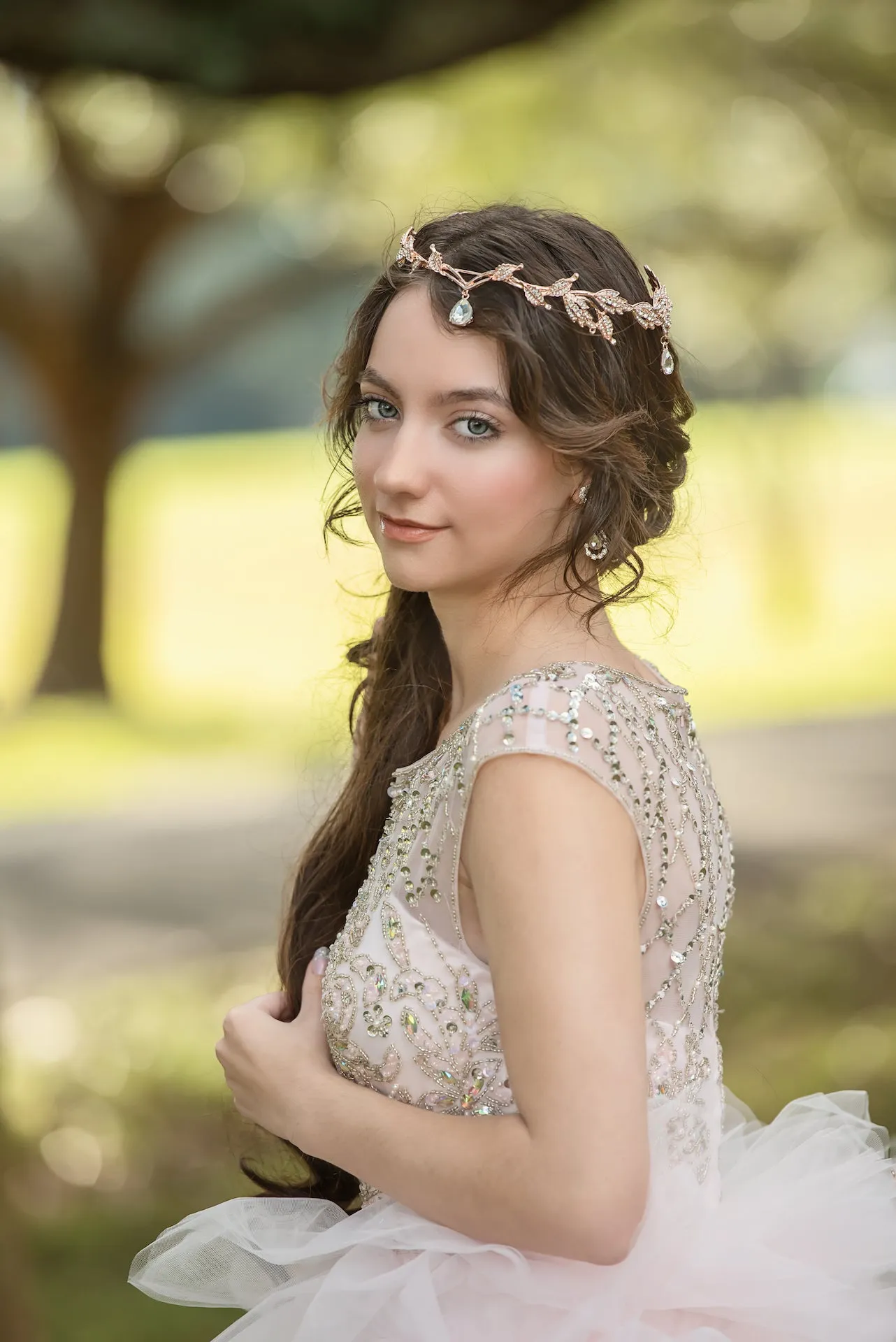 Just Pixie Waterdrop Tiara in Rose