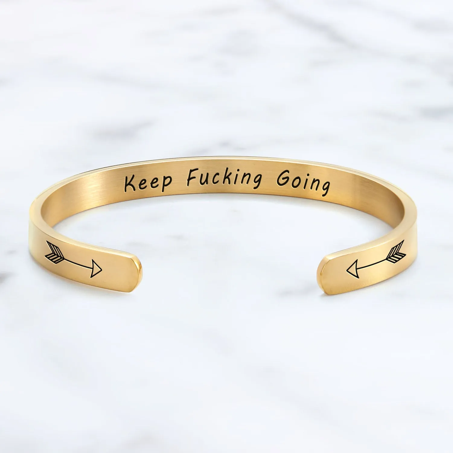 Keep Fucking Going Personalizable Cuff Bracelet