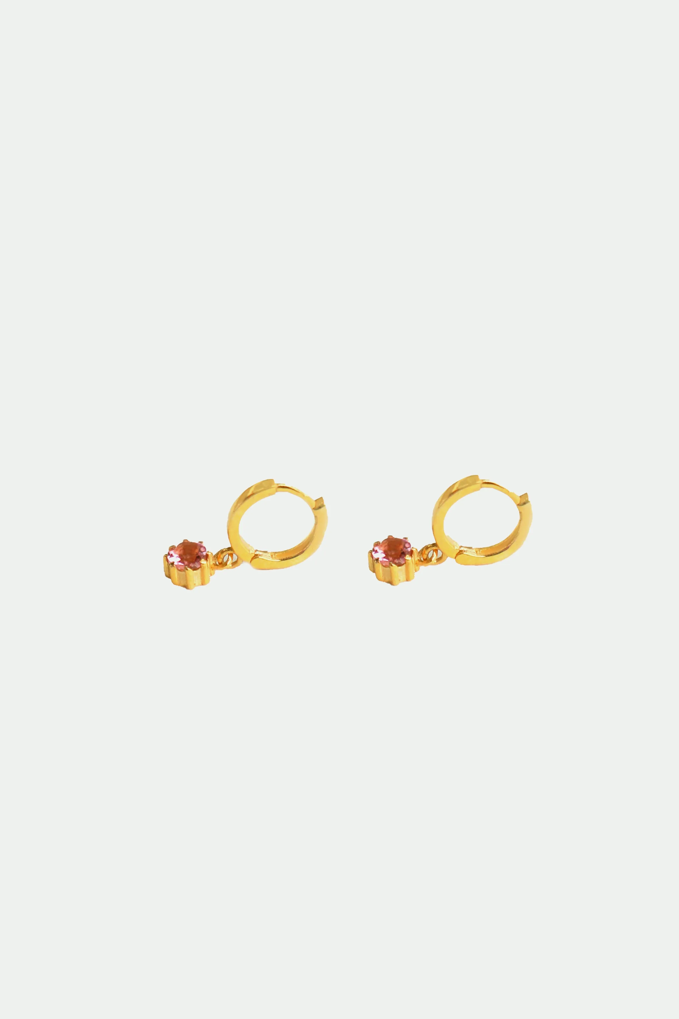 Kids Pink Tourmaline Hoop Earrings