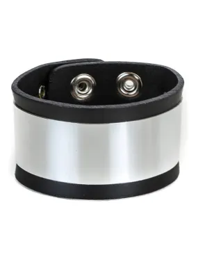 Leather Bracelet with Metal Plate