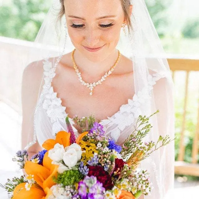 Lindsay - Silver Stud Bridal Earrings