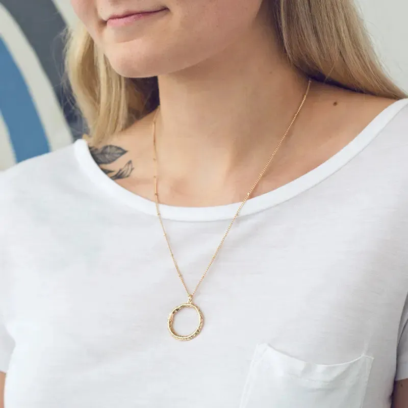 Long Necklace Circle Irregular
