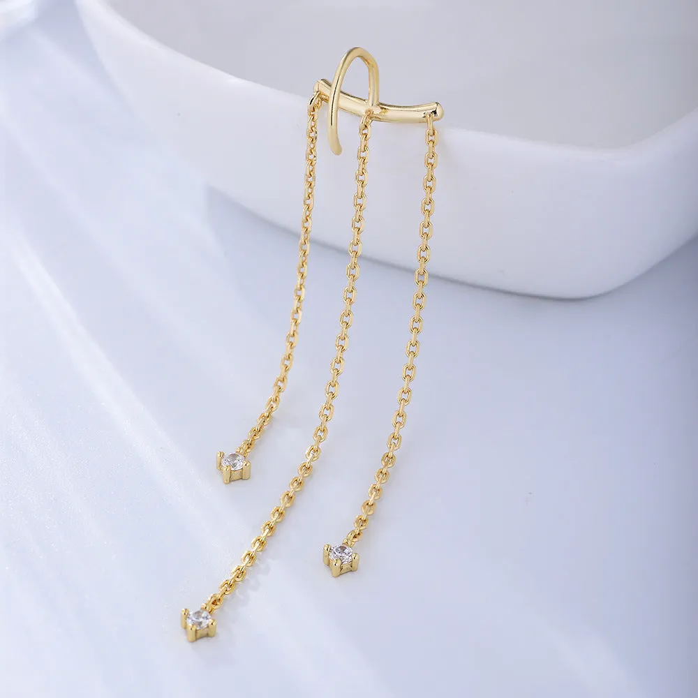 Long Tassel Silver Drop Earrings for Women