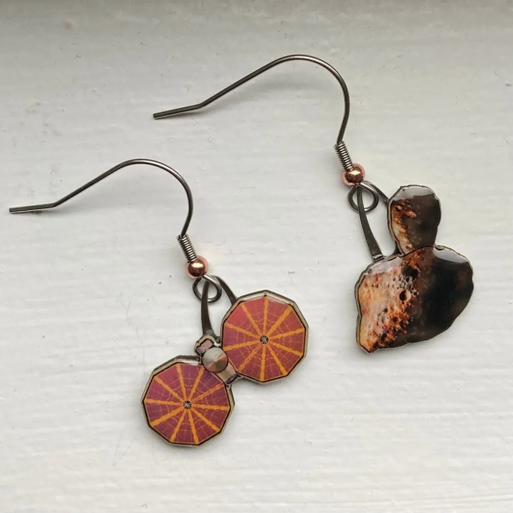 Lucy Mission   Trojan Asteroids Upcycled Paper Earrings