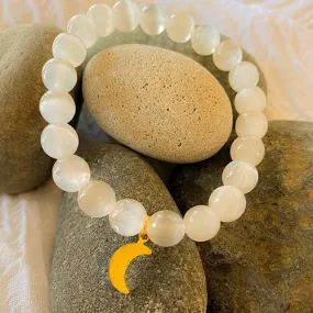 Mala: Selenite Beaded Mala Bracelet