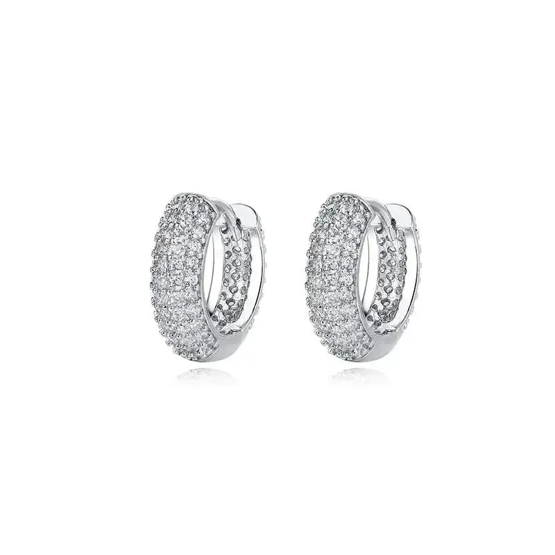 Micro-Set Zircon Hoop Earrings
