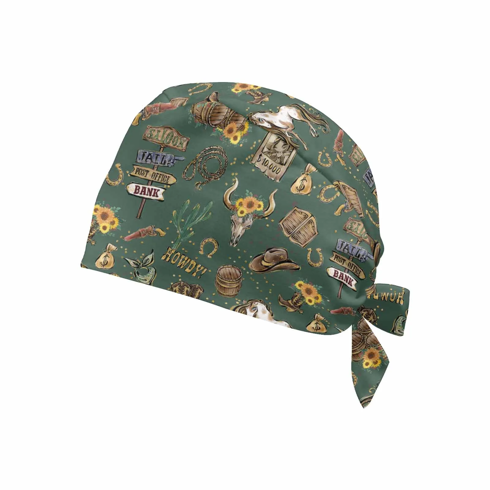 Nurse Scrub Cap Green Western  Scrub Cap