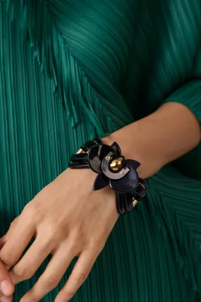 Orchid Bracelet - Black & Gold - M