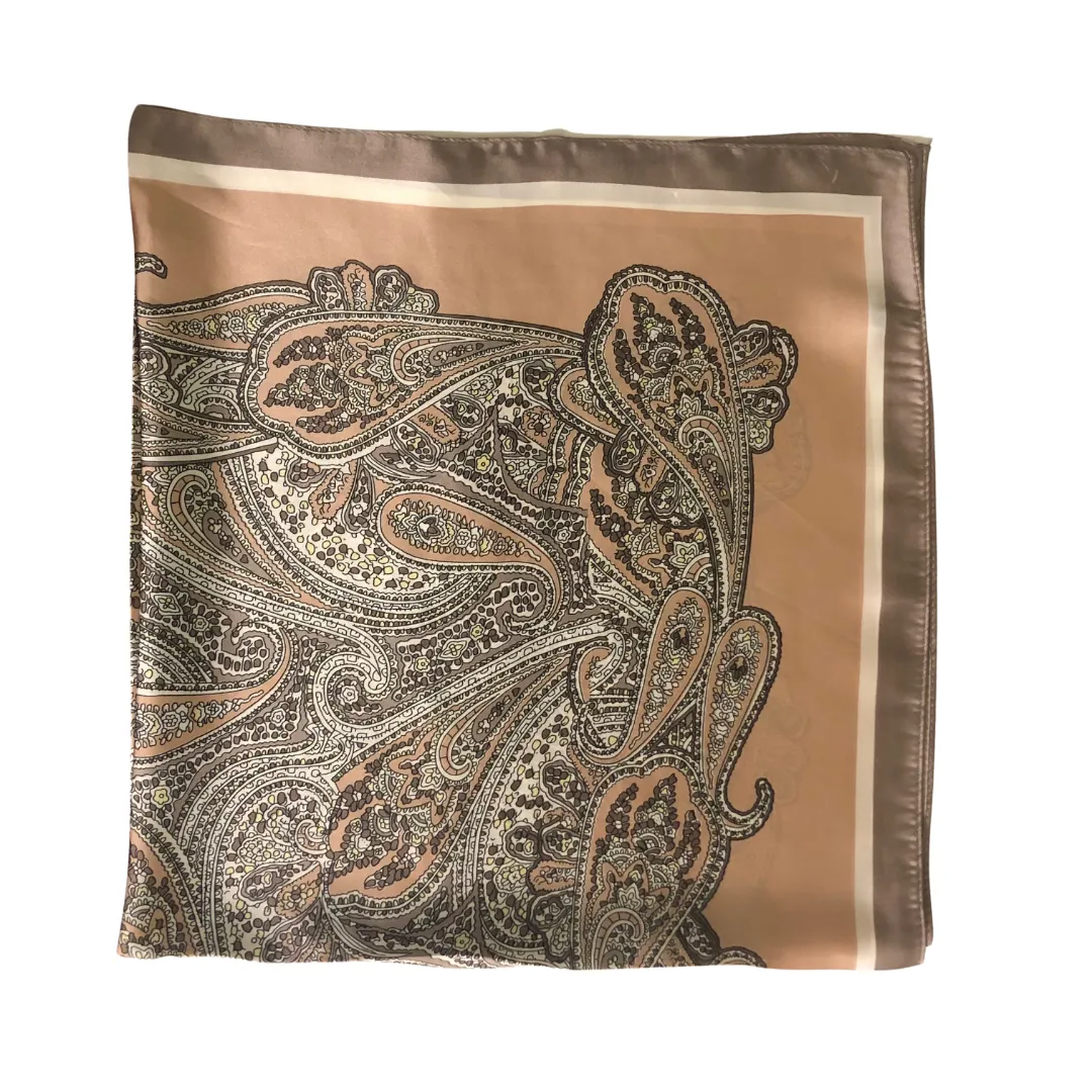 Paisley Necktie Poly Silk Scarf - Carnation Pink