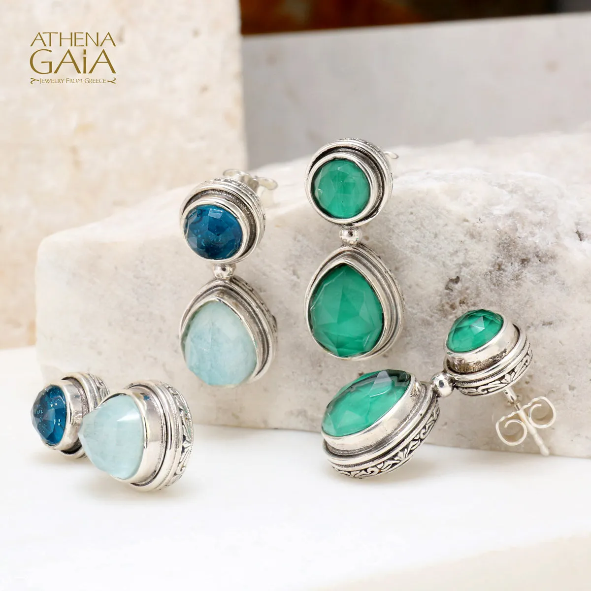 Pop Rocks Double Stone Drop Earrings