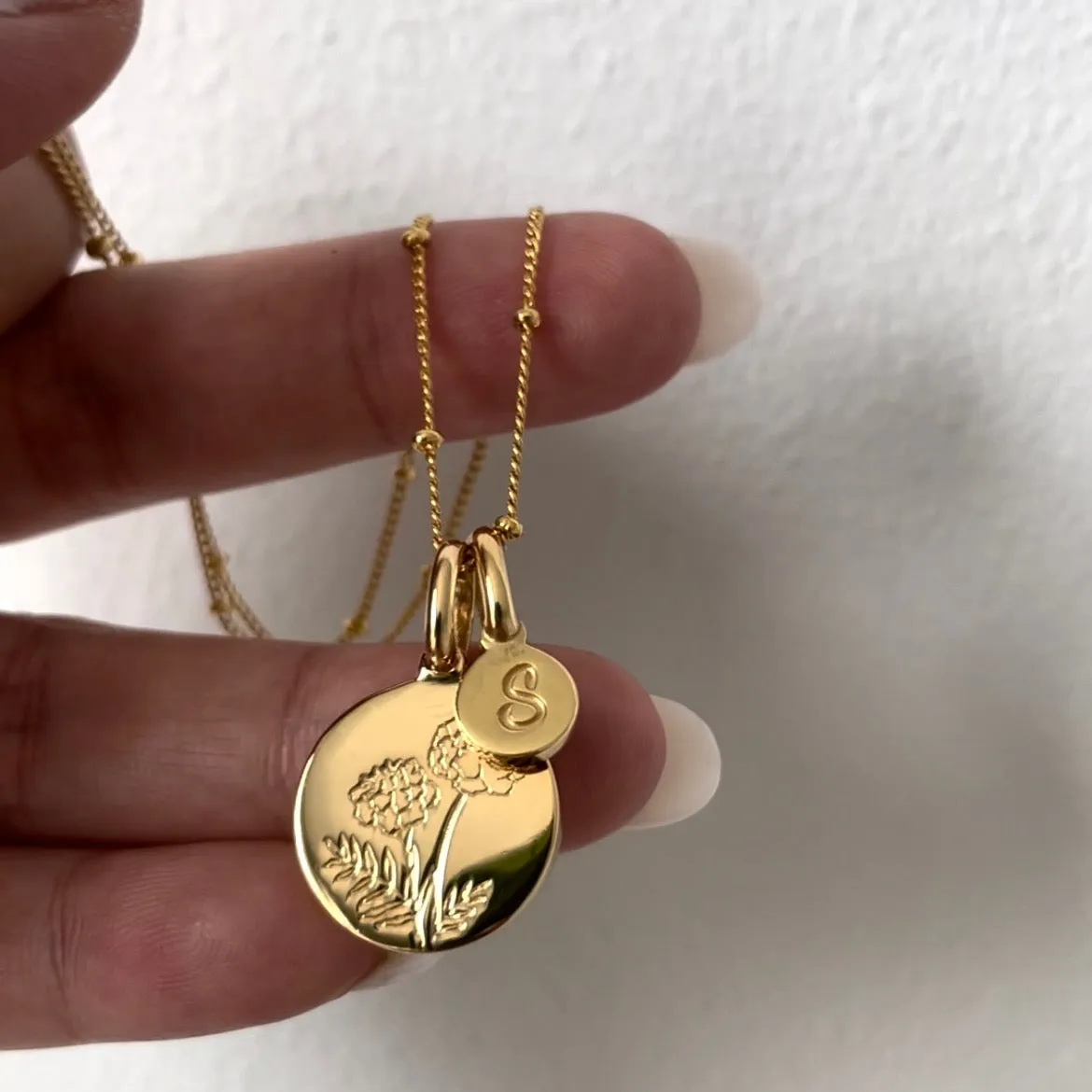Poppy Necklace With Initial - August Flower