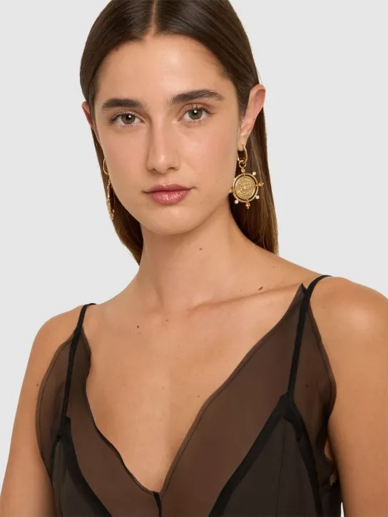 Rabanne   Logo charm earrings 