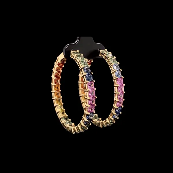Rainbow Princess Hoop Earrings