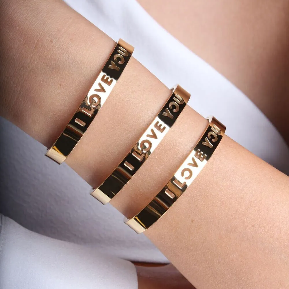 Rhodium I LOVE YOU Bracelet