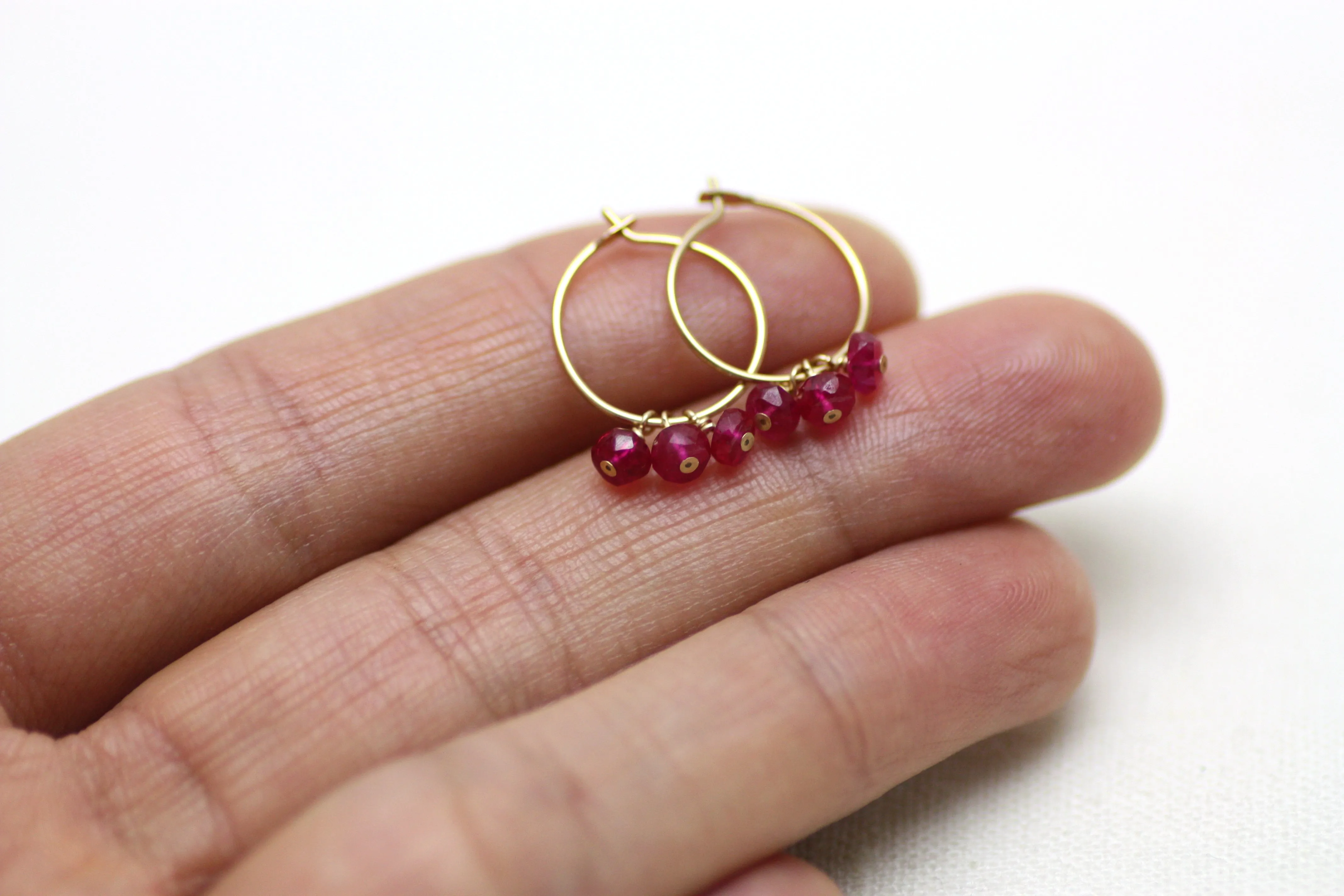 Ruby Small Hoop Earrings in Gold