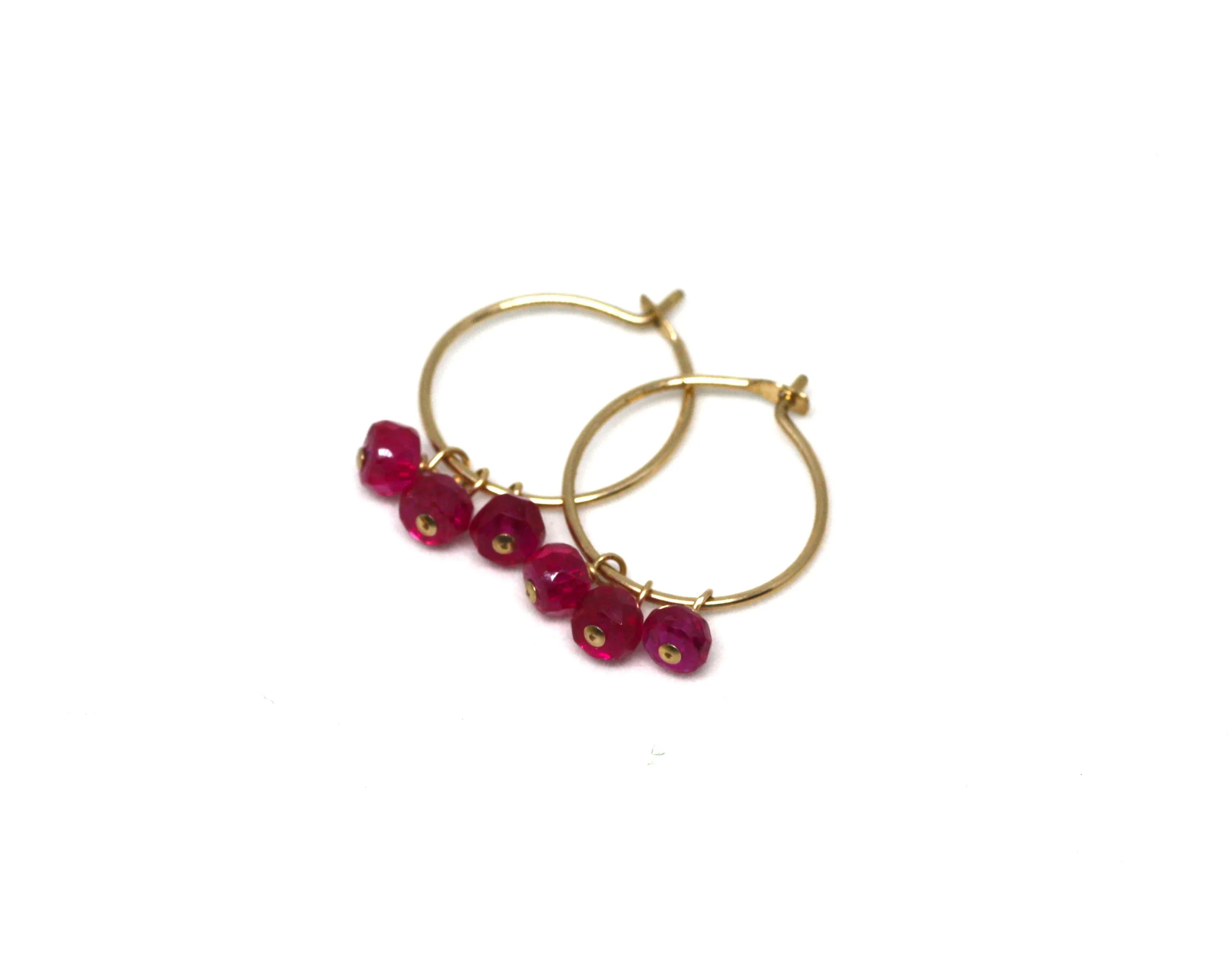 Ruby Small Hoop Earrings in Gold
