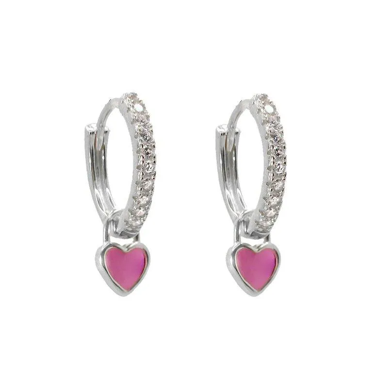 Sicily Pink Heart Hoops