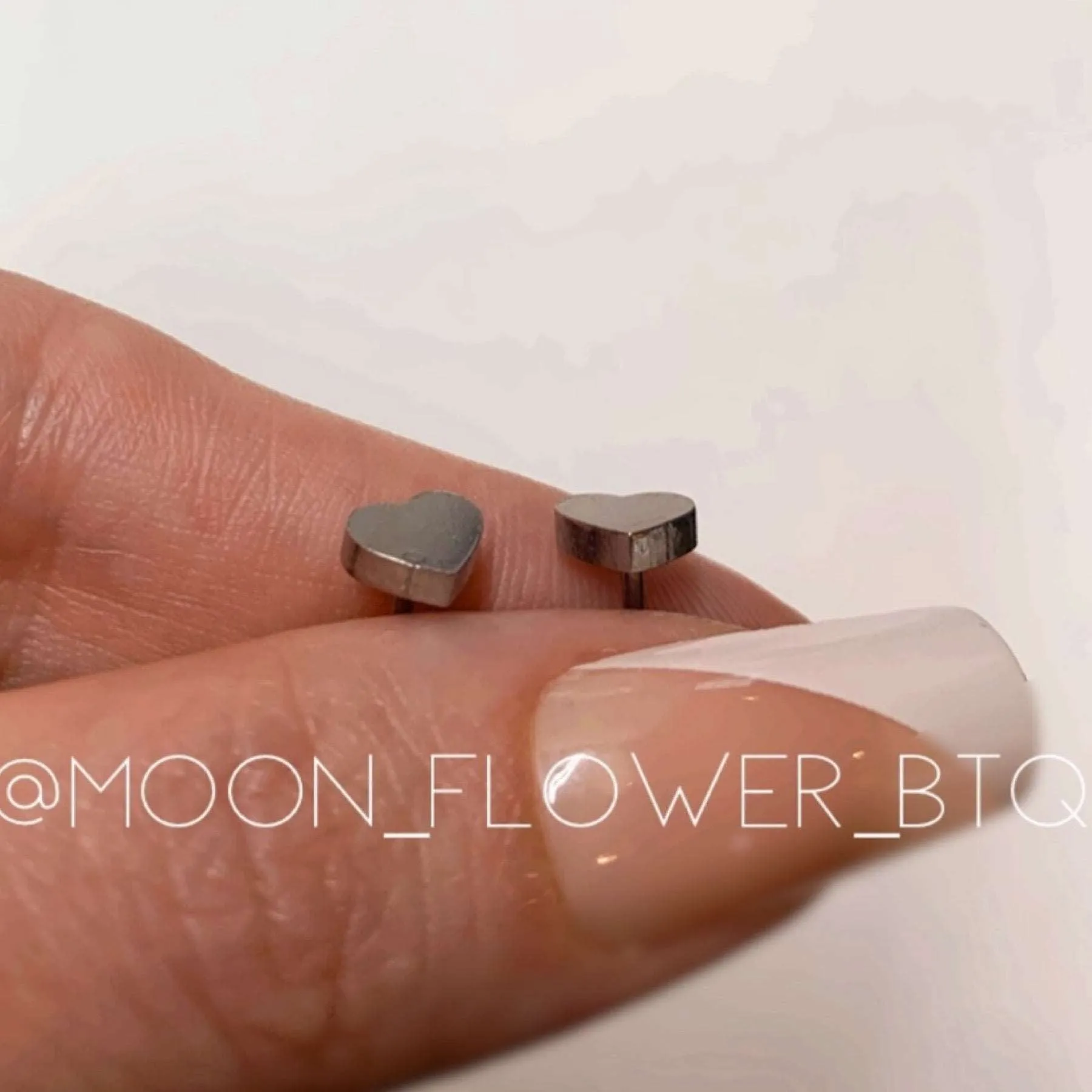 Silver Heart Barbell Earrings