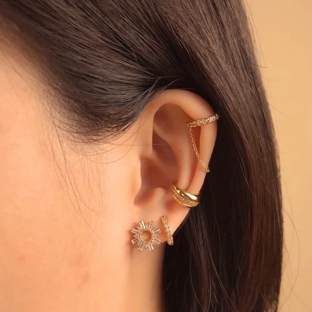 Sunseeker Baguette Gold Earrings