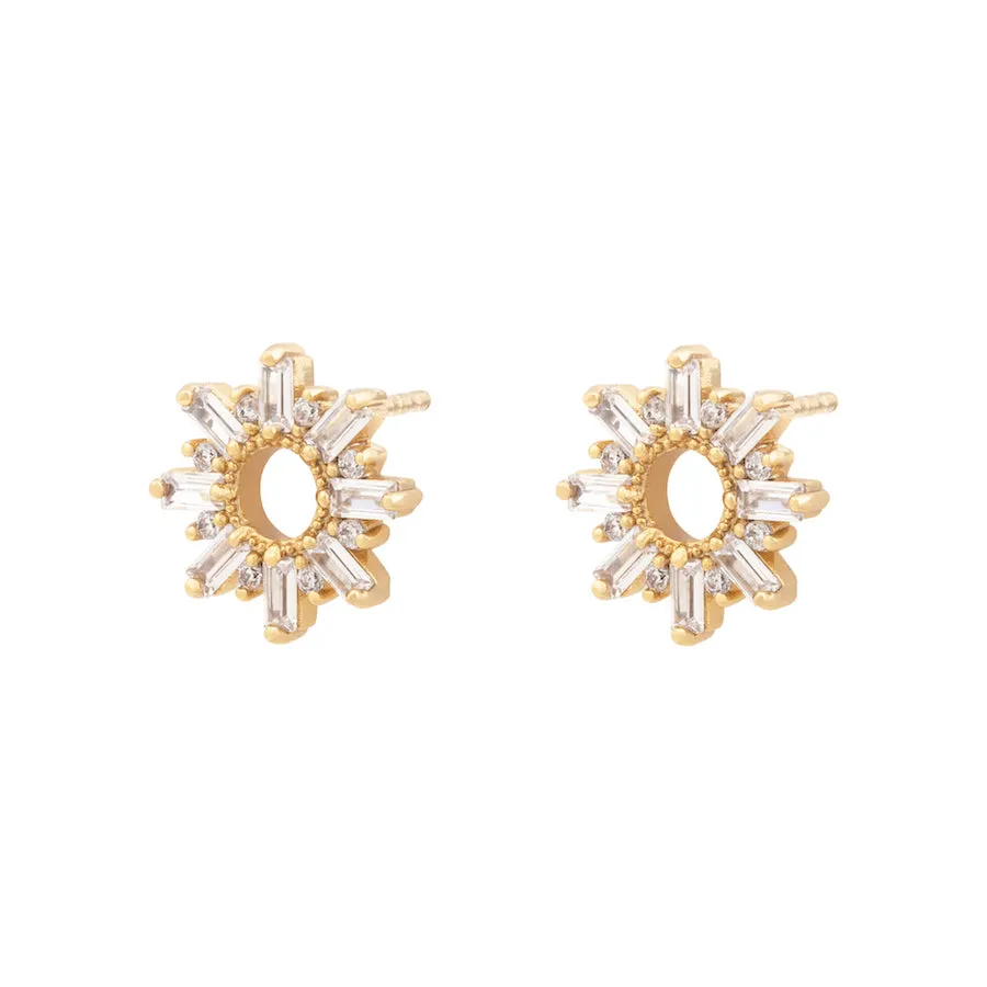 Sunseeker Baguette Gold Earrings