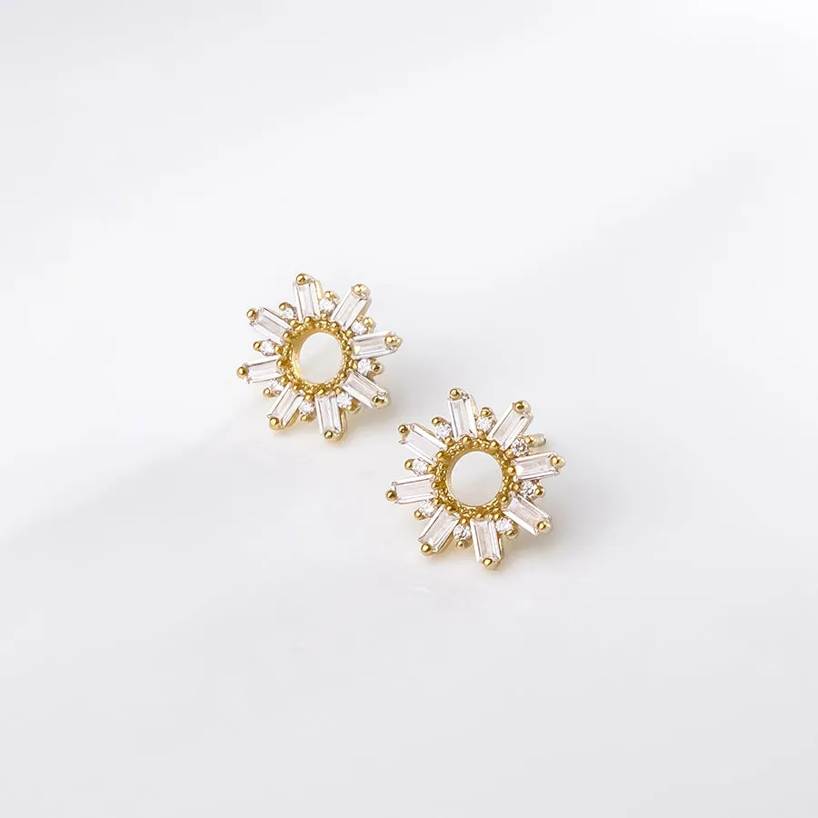 Sunseeker Baguette Gold Earrings