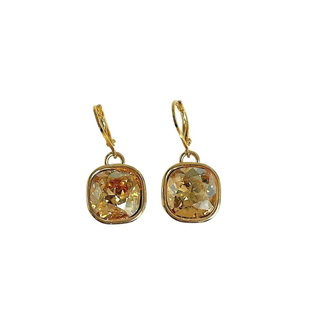 Swarovski crystal cushion cut earring