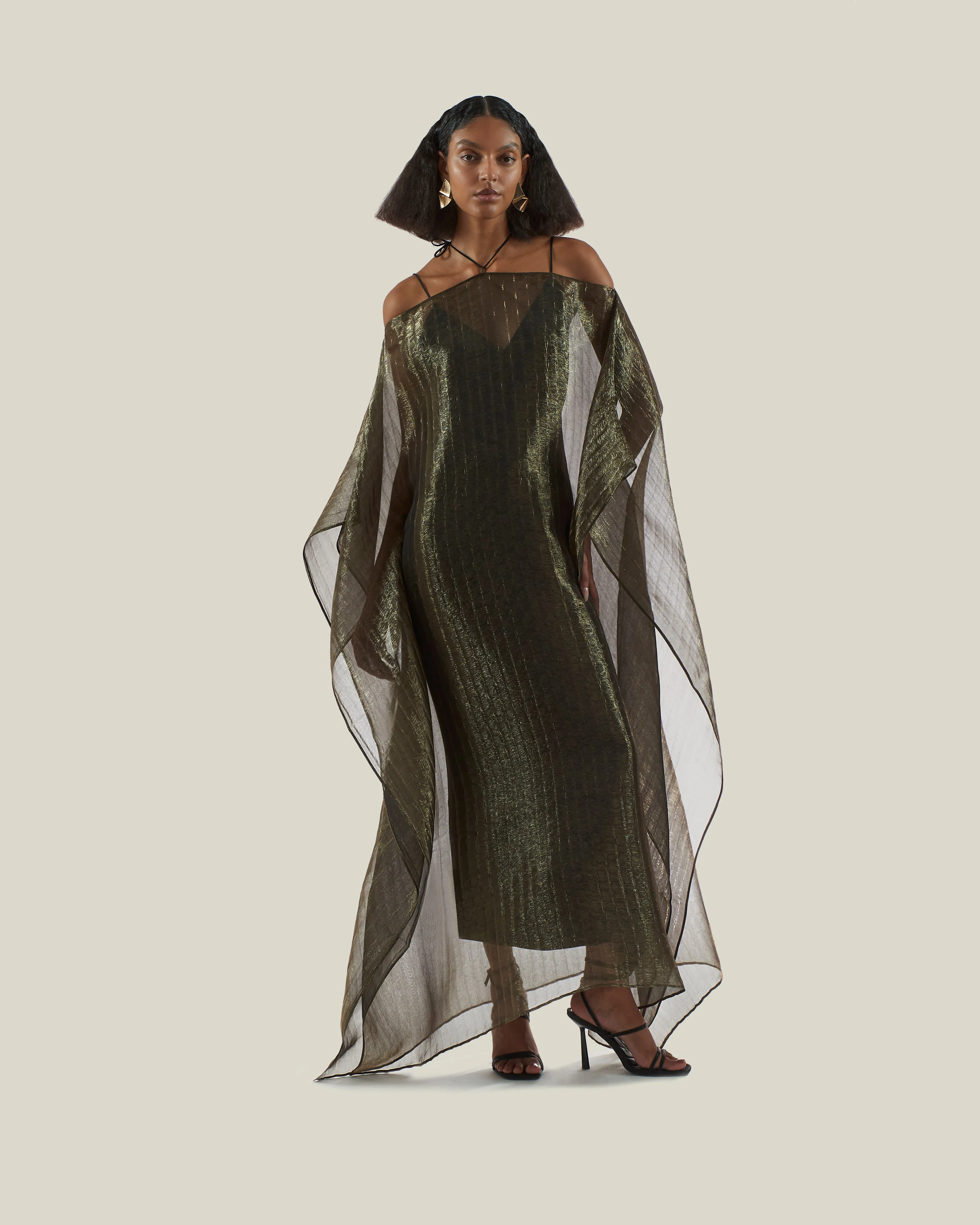Sza Sza Metallic Kaftan in Brass