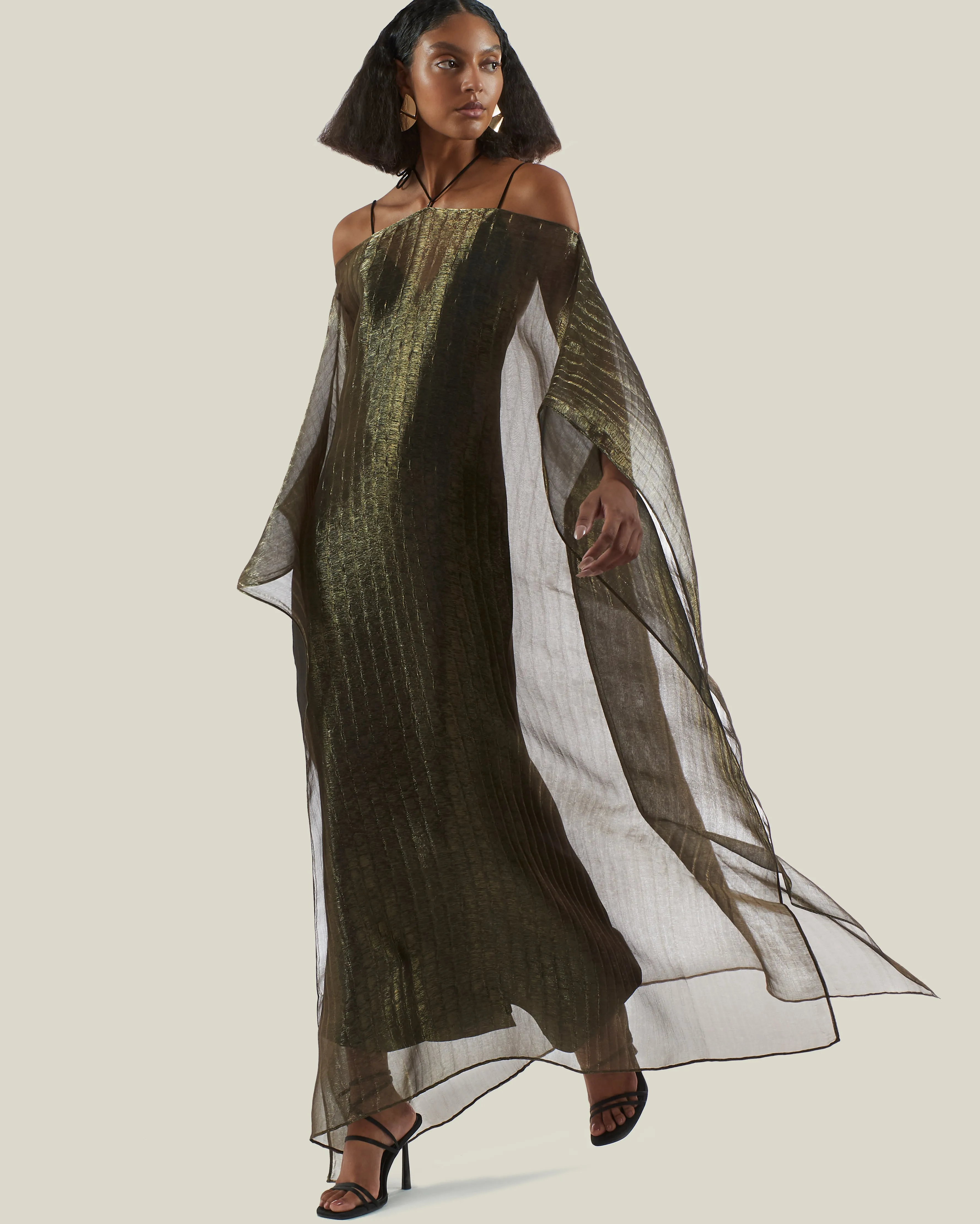 Sza Sza Metallic Kaftan in Brass