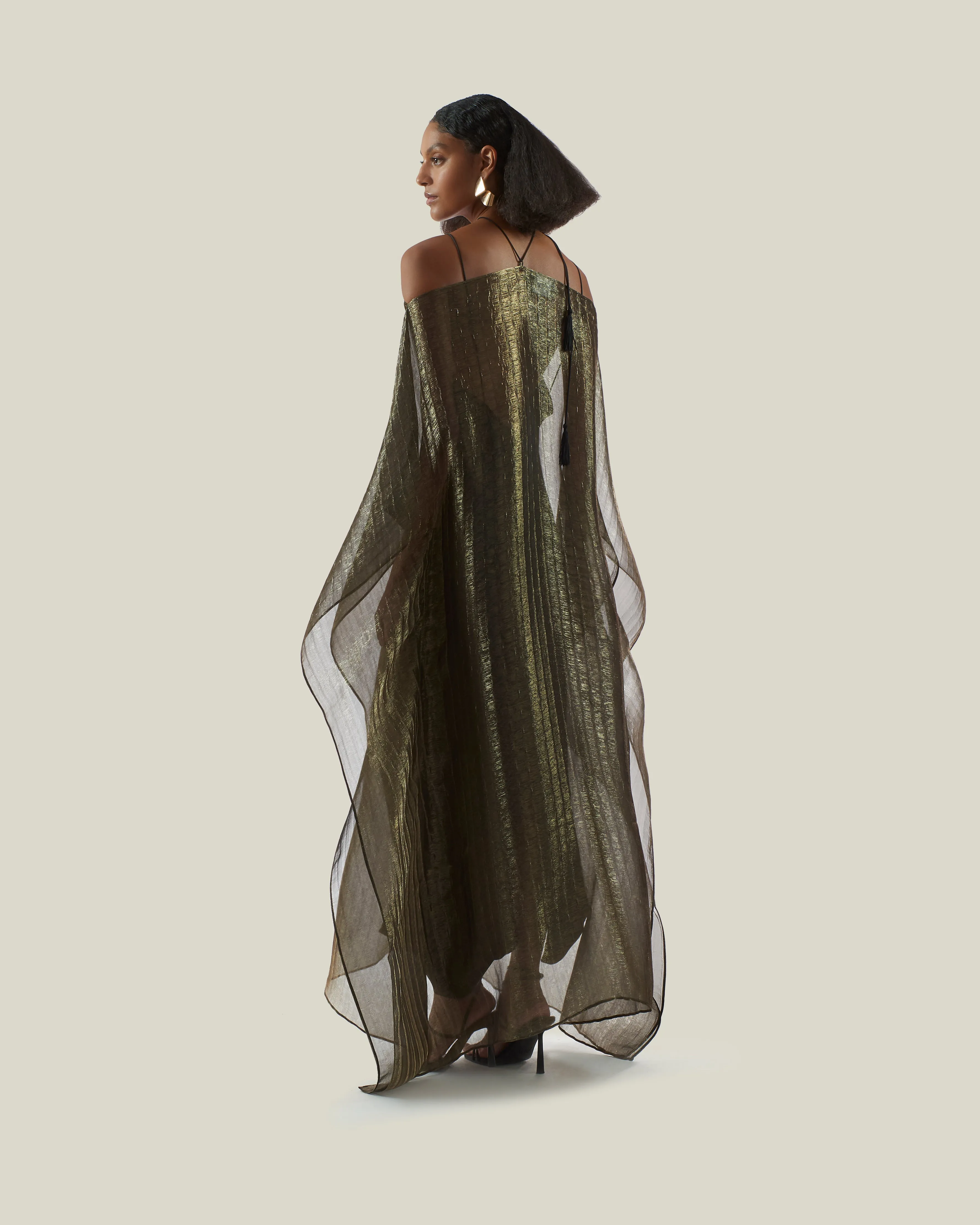 Sza Sza Metallic Kaftan in Brass