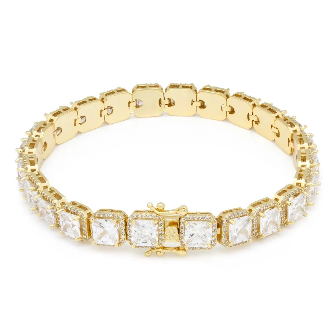 The 14K Gold Princess Cut Tennis Bracelet
