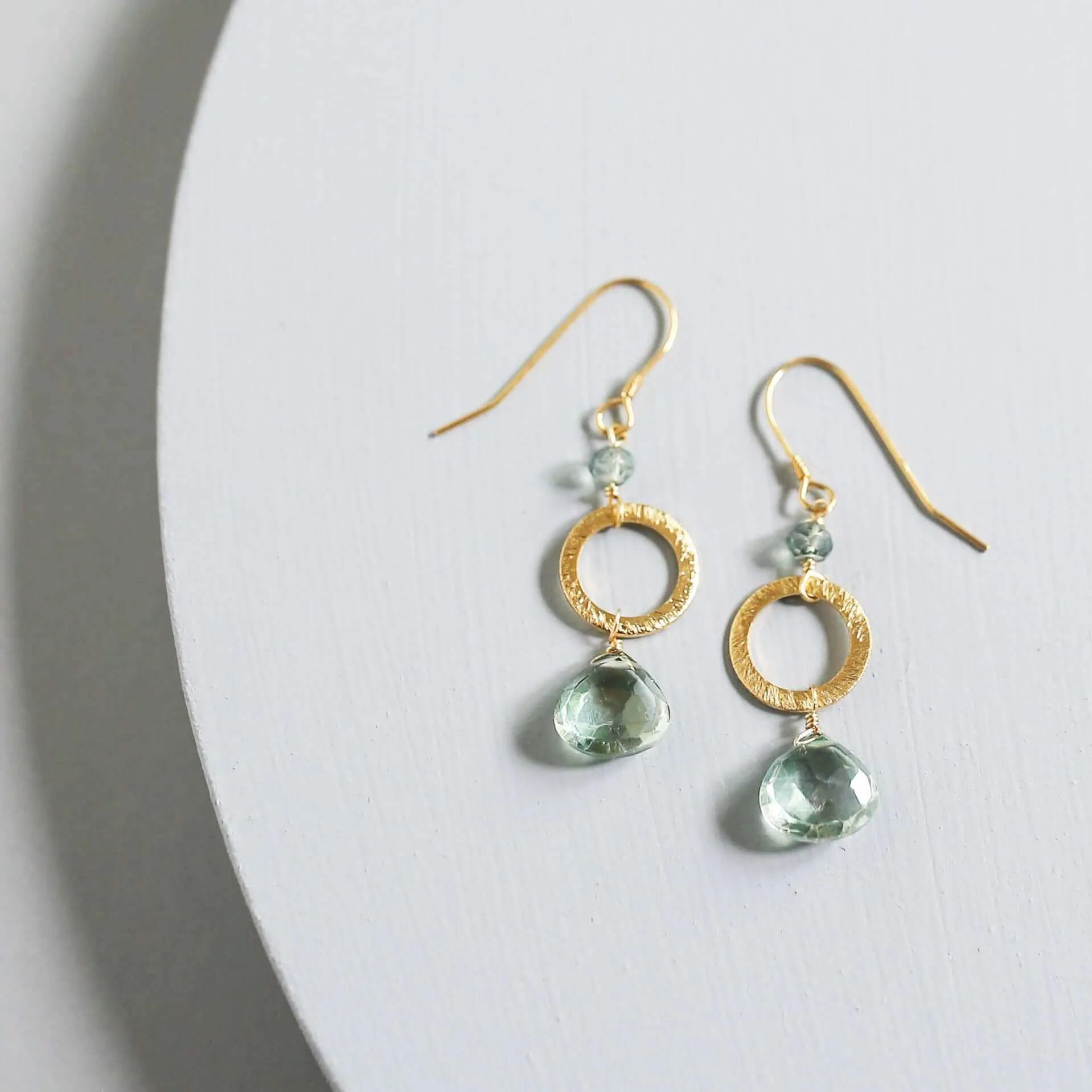 The Airie Earring - Green Amethyst Silver