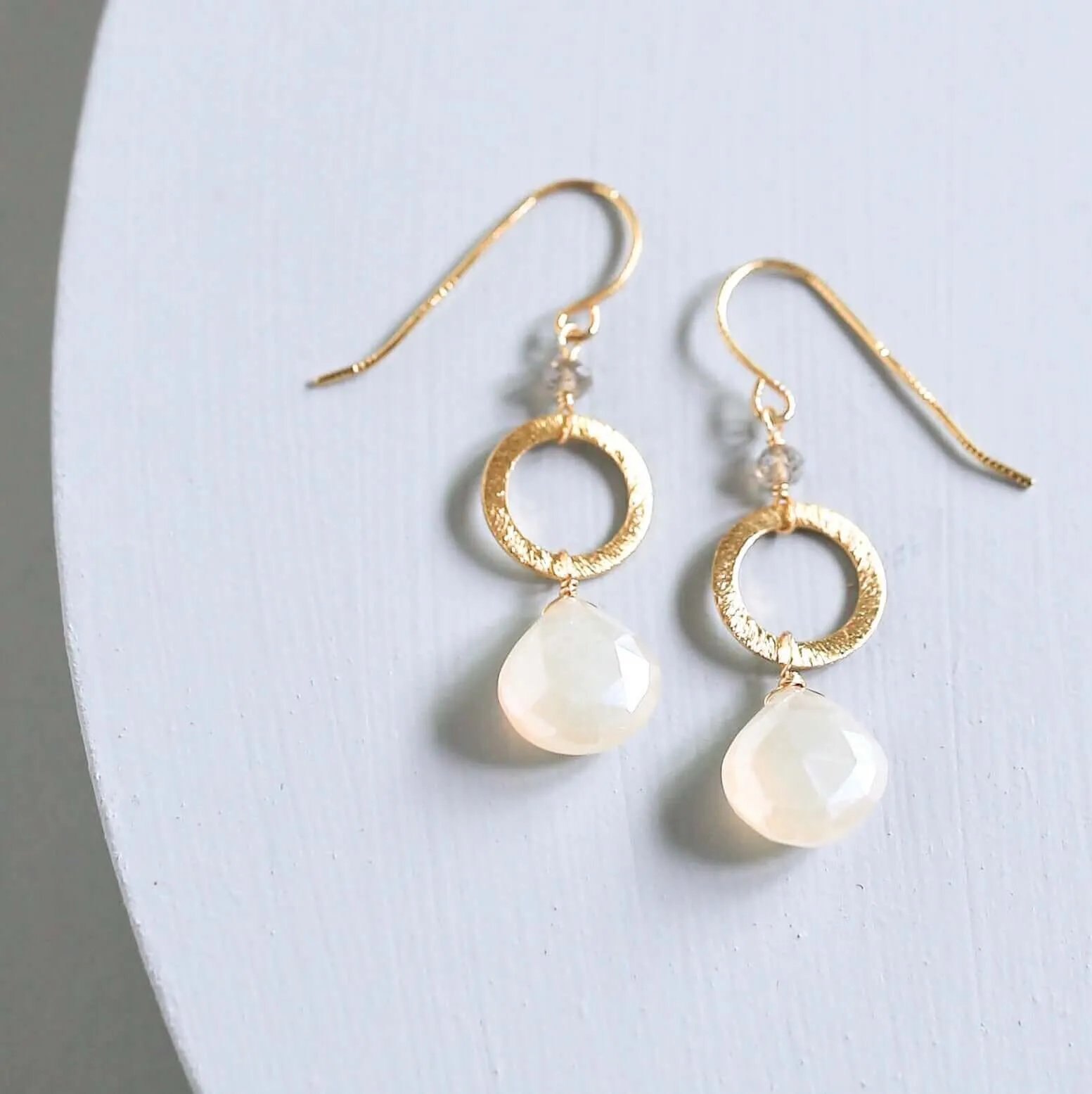 The Airie Earring - White Chalcedony Silver