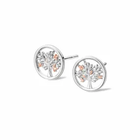 Tree of Life® Circle Silver Stud Earrings