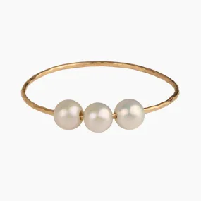 Triple White Pearl Bangle