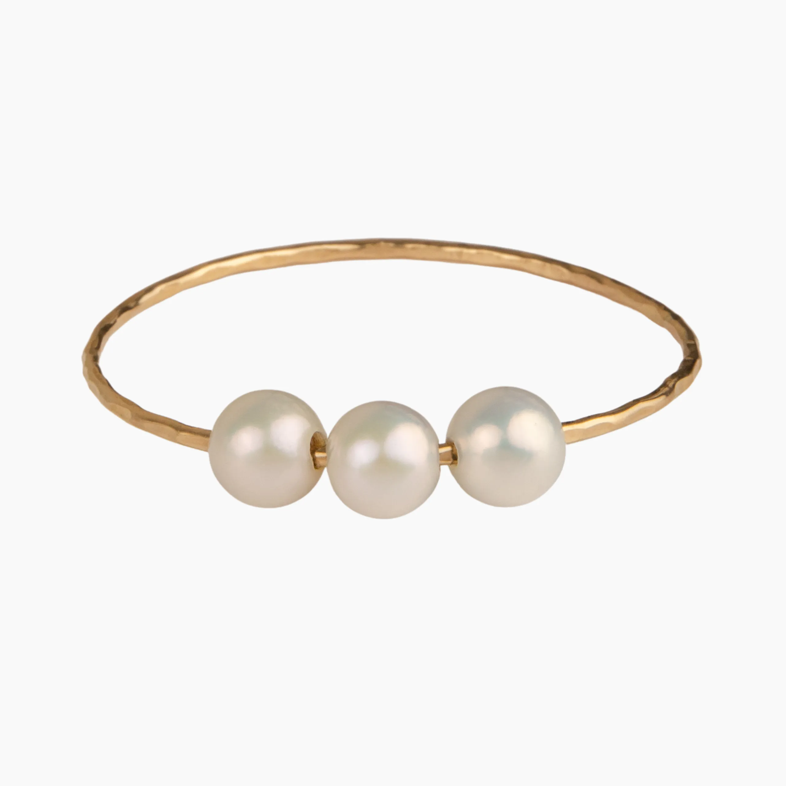 Triple White Pearl Bangle